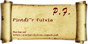 Pintér Fulvia névjegykártya